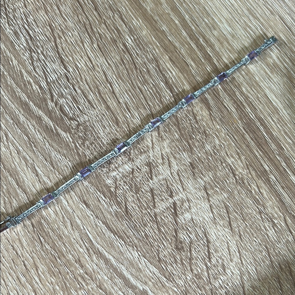 Elegant Silver and Purple Bracelet